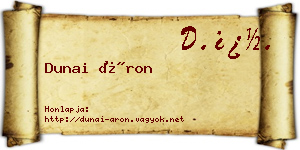 Dunai Áron névjegykártya