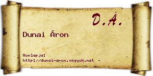 Dunai Áron névjegykártya